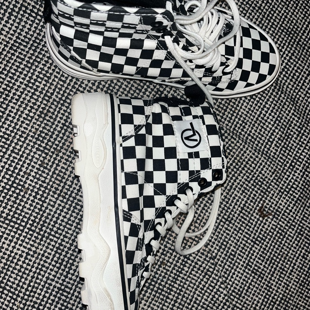 High Top Checkered Vans - image 2